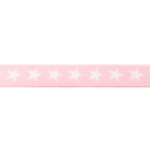 Gummiband Mini Sterne 2 cm Rosa/Weiß