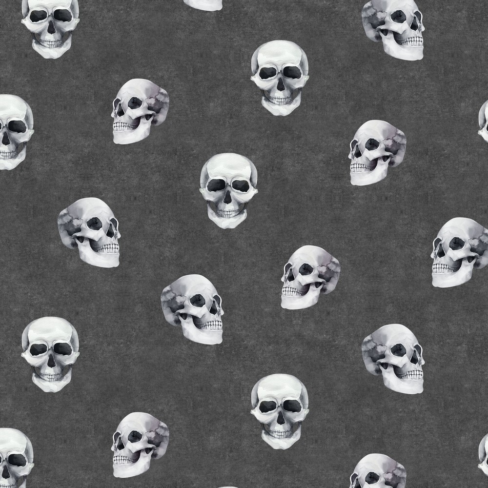 Jersey Jeansoptik Skulls auf Anthrazit Digital BIO