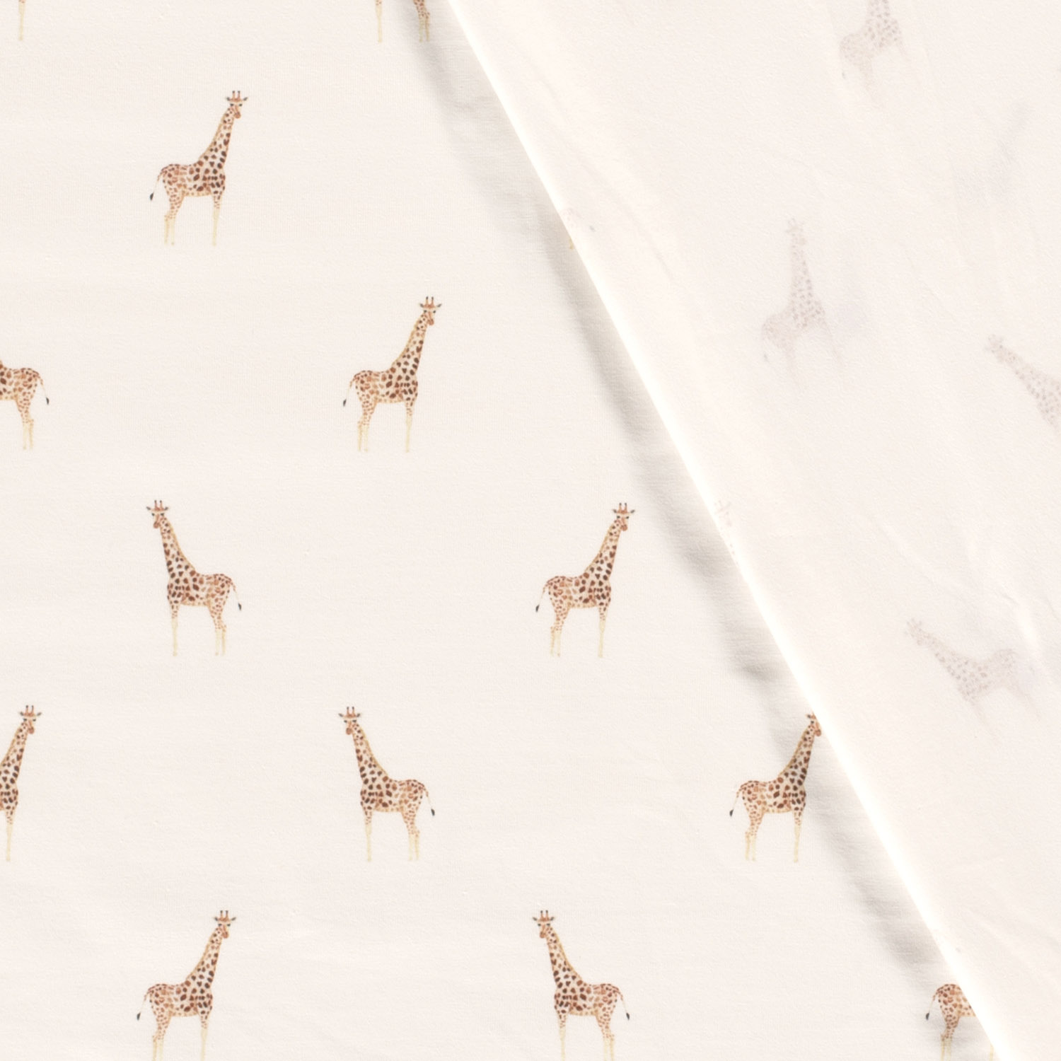 Jersey Kleine Giraffen auf Creme Digital