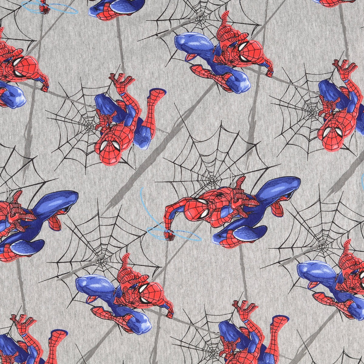 Ganzjahressweat Spiderman im Netz auf Hellgrau Meliert LIZENZ