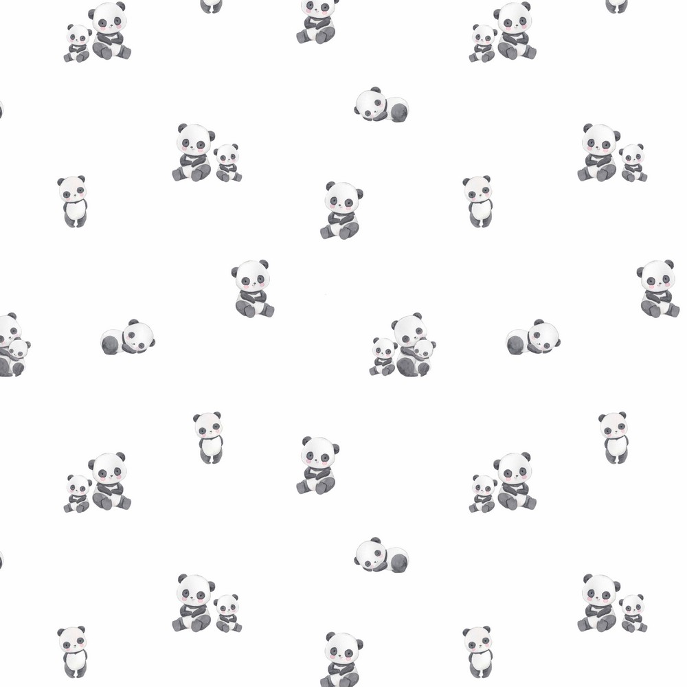 Jersey Kleine Pandabären auf Weiß Digital