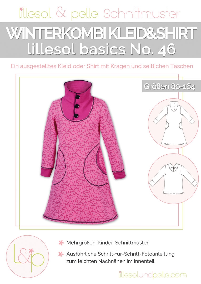 Lillesol & Pelle Papierschnittmuster Basic Winterkombi Kleid + Shirt Gr. 80 - 164