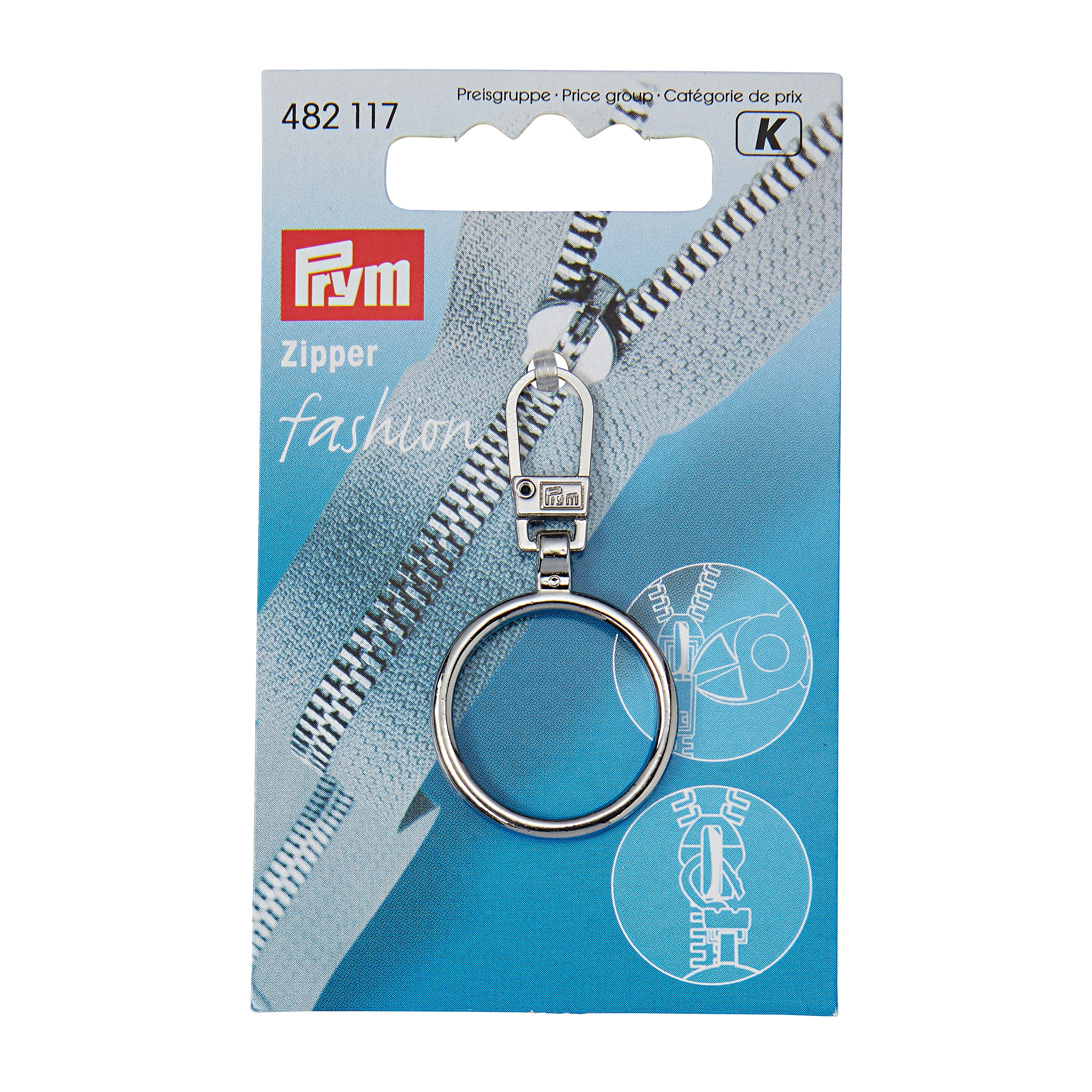 Prym Fashion-Zipper Ring, Silberfarbig