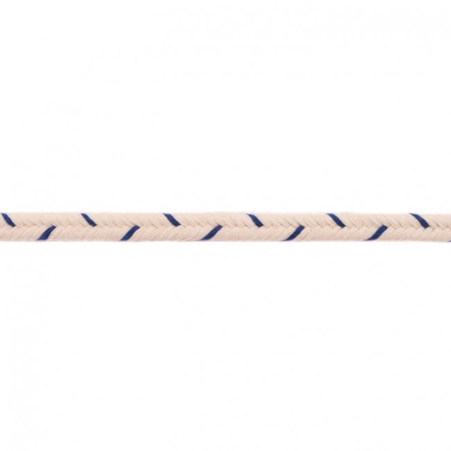 Baumwollkordel Flach 10 mm mit Royalblauen Streifen