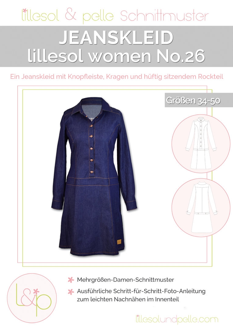 Lillesol & Pelle Papierschnittmuster Women Jeanskleid Gr. 34 - 50