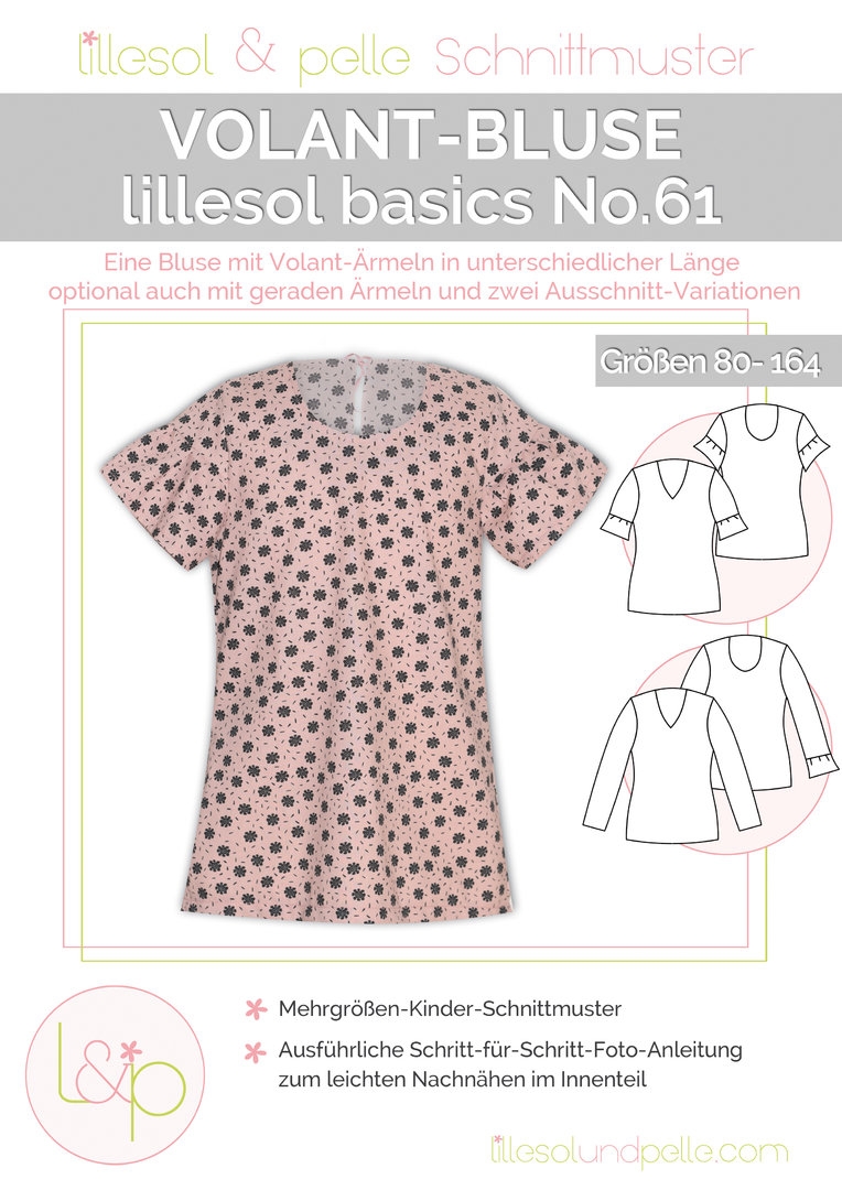 Lillesol & Pelle Papierschnittmuster Basic Volant-Bluse Gr. 80 - 164