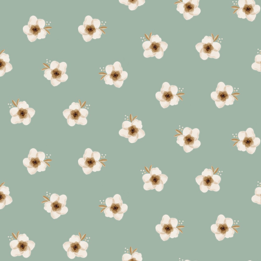 Jersey Blüten auf Hellmint Digital BIO