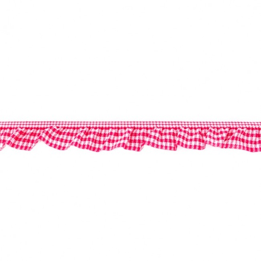 Elastisches Rüschenband Vichy Karo Pink