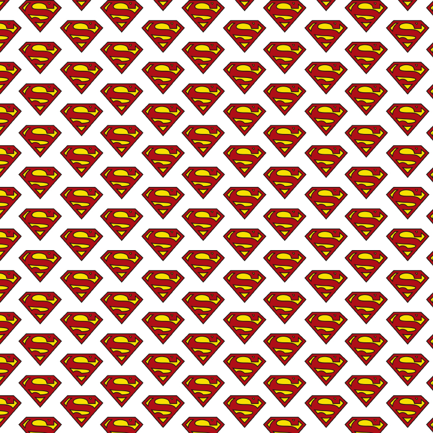 Baumwolle LIZENZ Superman Logo auf Weiß Digital