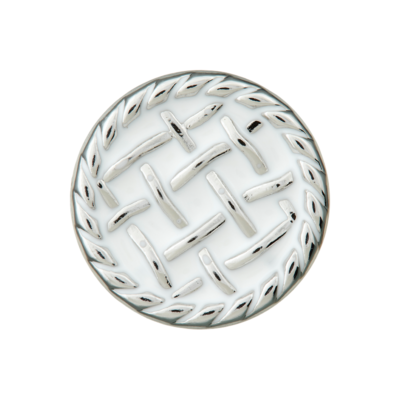 Union Knopf by Prym Metallknopf mit Öse 23 mm Gitterstruktur Weiß/Silber