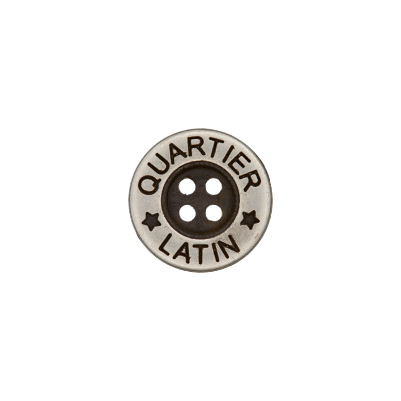 Union Knopf by Prym Metallknopf 4-Loch Quartier Latin 20 mm Silber