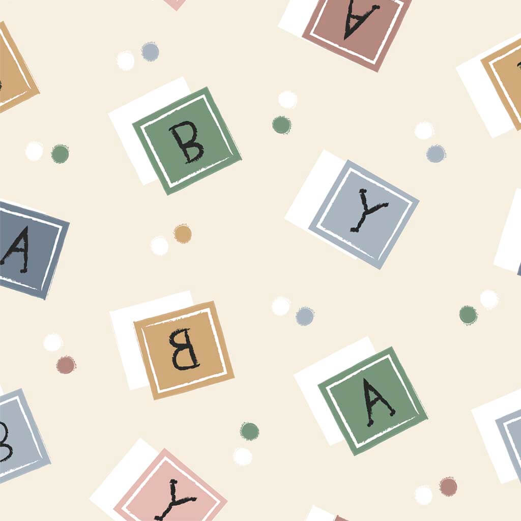 Baumwolle Popeline - Buchstabenkarten auf Beige