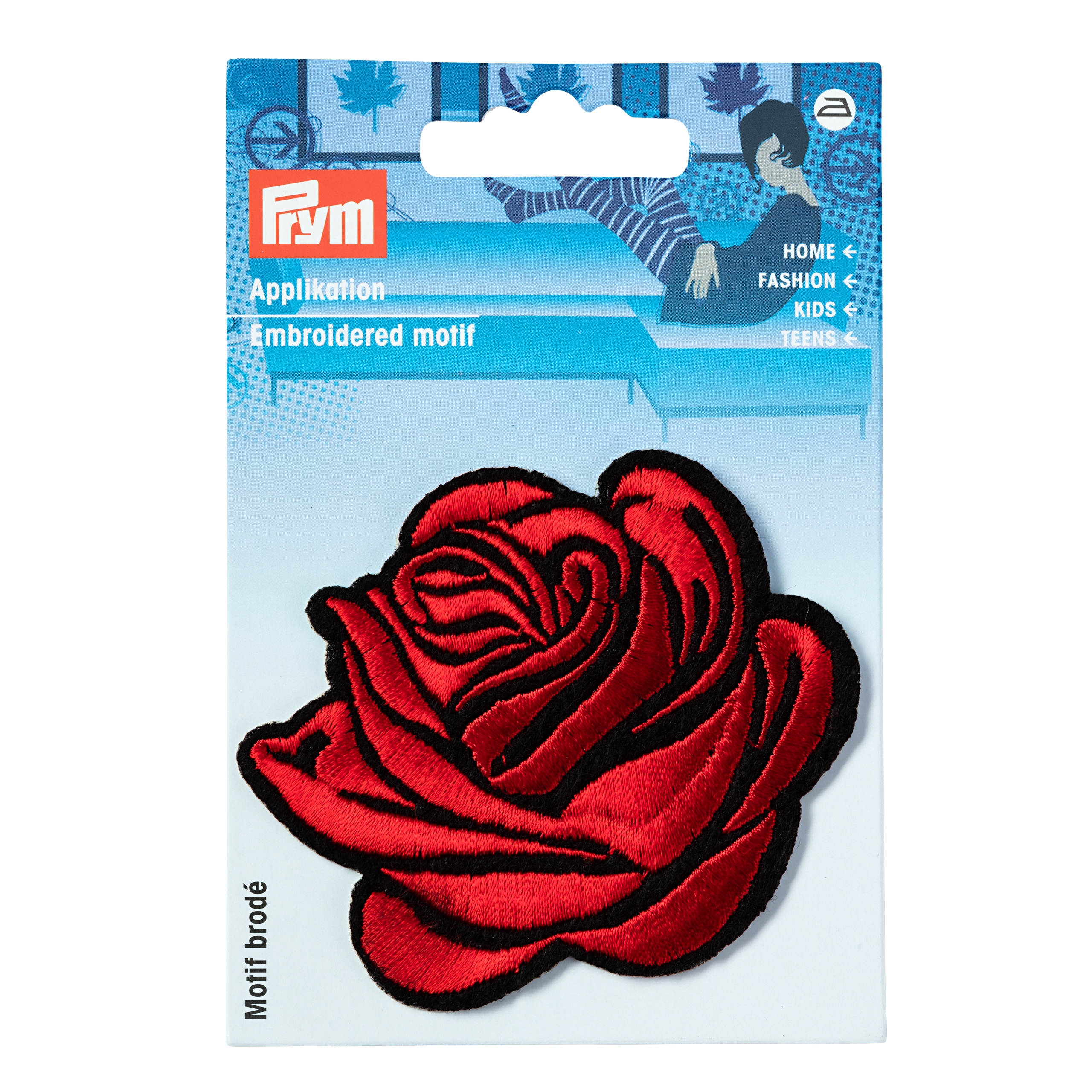 Prym Applikation "Rose" Rot/Schwarz