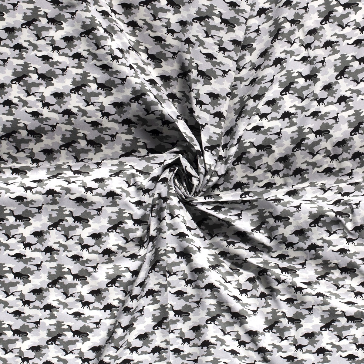 Baumwolle Dino Camouflage Grau