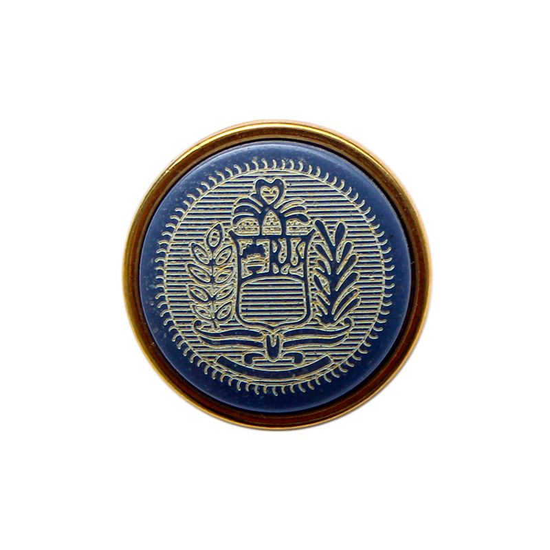 Union Knopf by Prym Hornknopf Wappen mit Öse 23 mm Blau/Gold