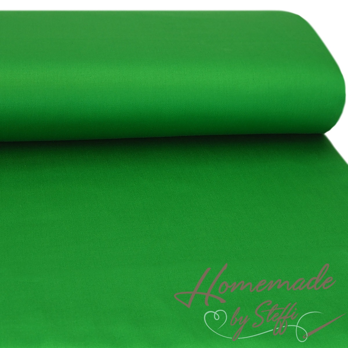 Trachtenstoff - Baumwollsatin Dirndl Uni Grün