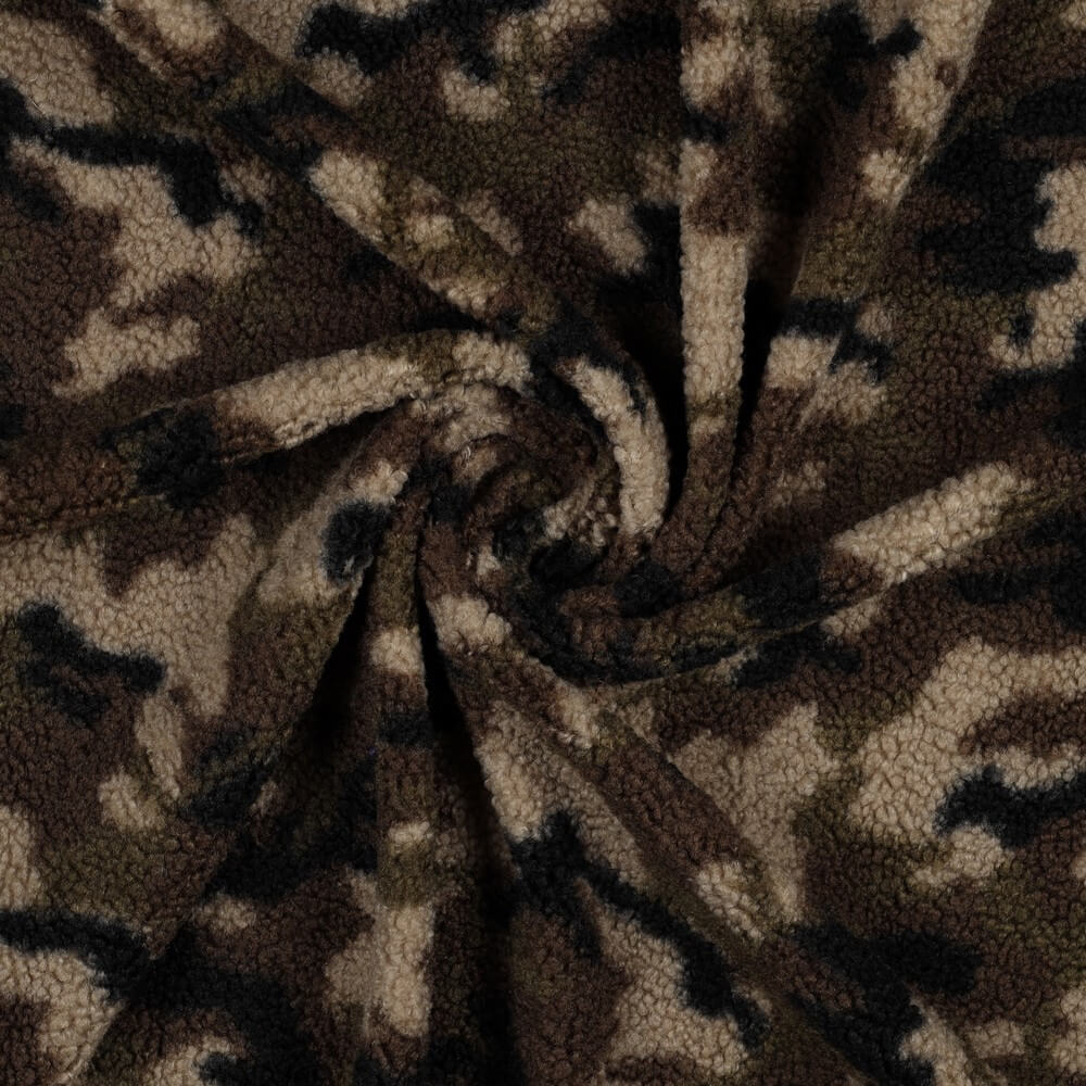 Teddyfleece - Camouflage Braun
