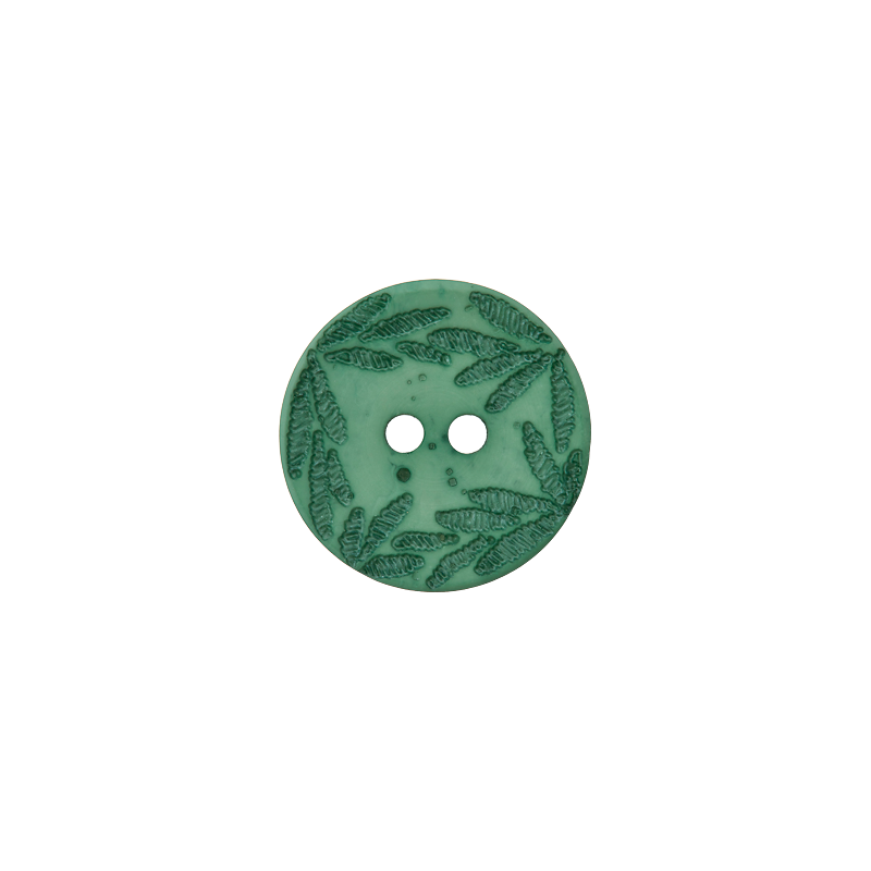 Union Knopf by Prym 2-Loch 18 mm Blätter Dunkles Smaragdgrün