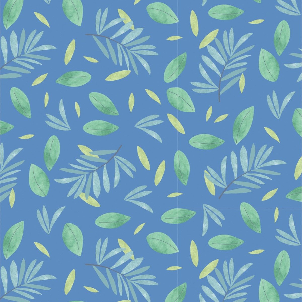 Jersey Palmenblätter & Blätter auf Eisblau