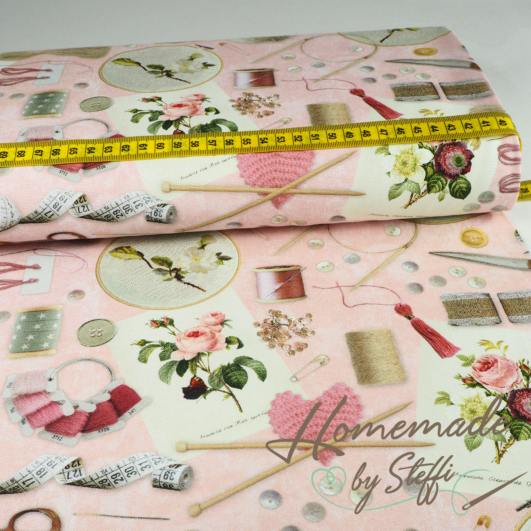 Baumwolle Canvas Let´s Sew Hellrosa