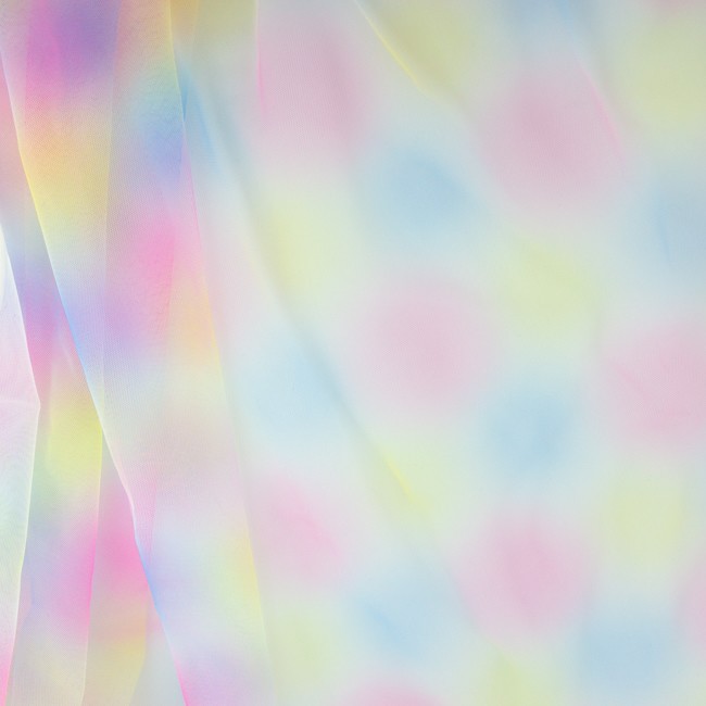 Soft Tüll Rainbow Dots Aqua/Pink/Gelb