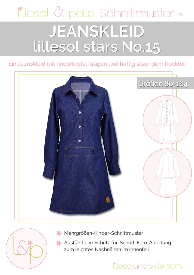 Lillesol & Pelle Papierschnittmuster Star Jeanskleid Gr. 80 - 164
