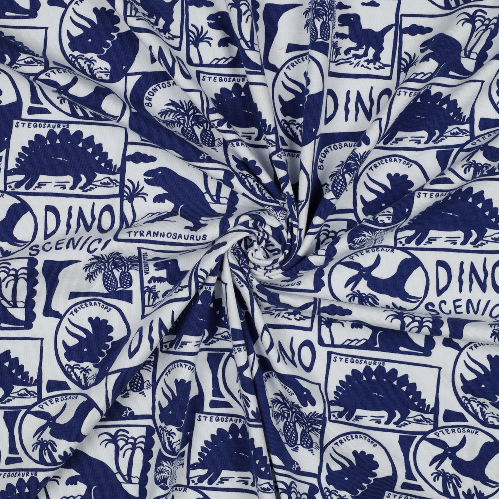 Jersey - Dino Patches Weiß Blau