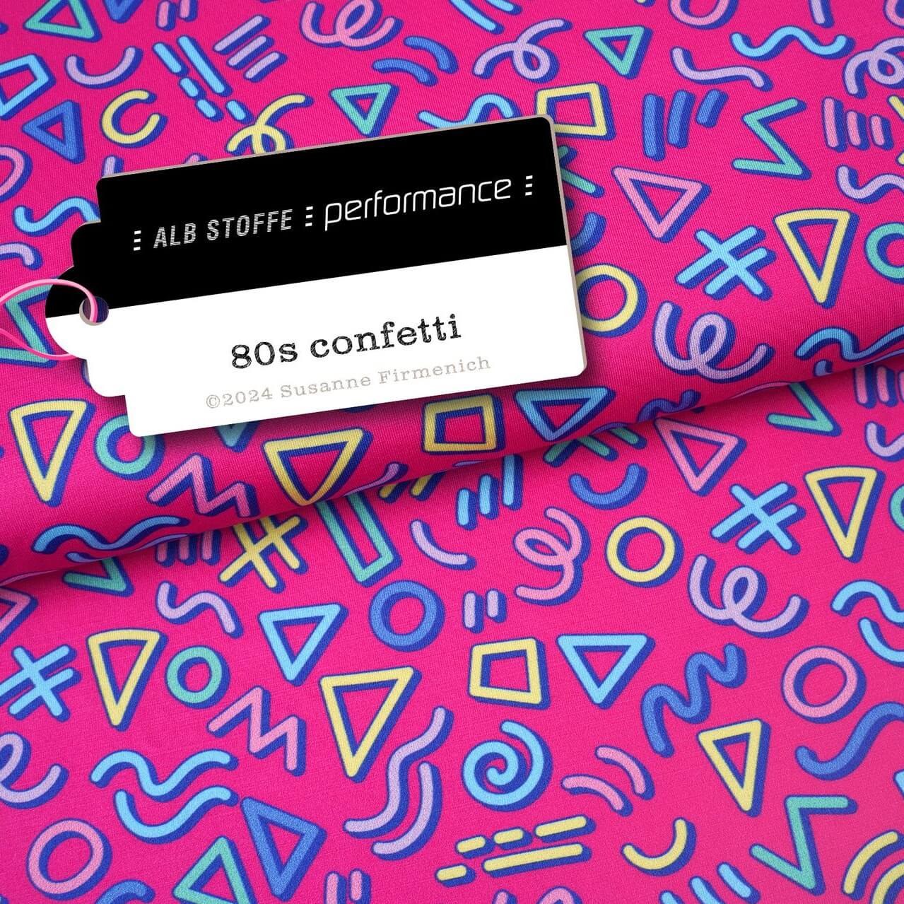 Albstoffe Performance Kollektion 80s Confetti auf Pink