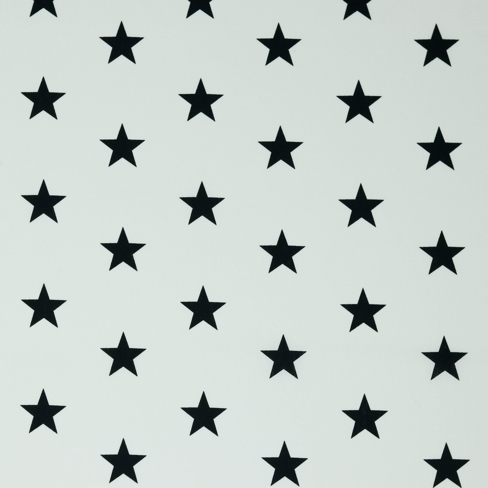 Baumwolle Standard Serie Sterne XL Weiß/Schwarz