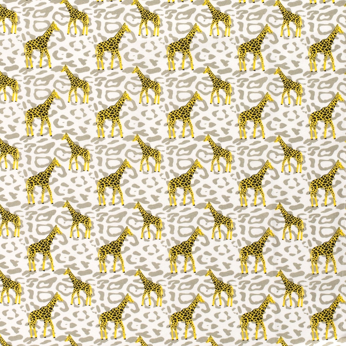 Baumwolle Giraffen auf Leoprint Hellbeige