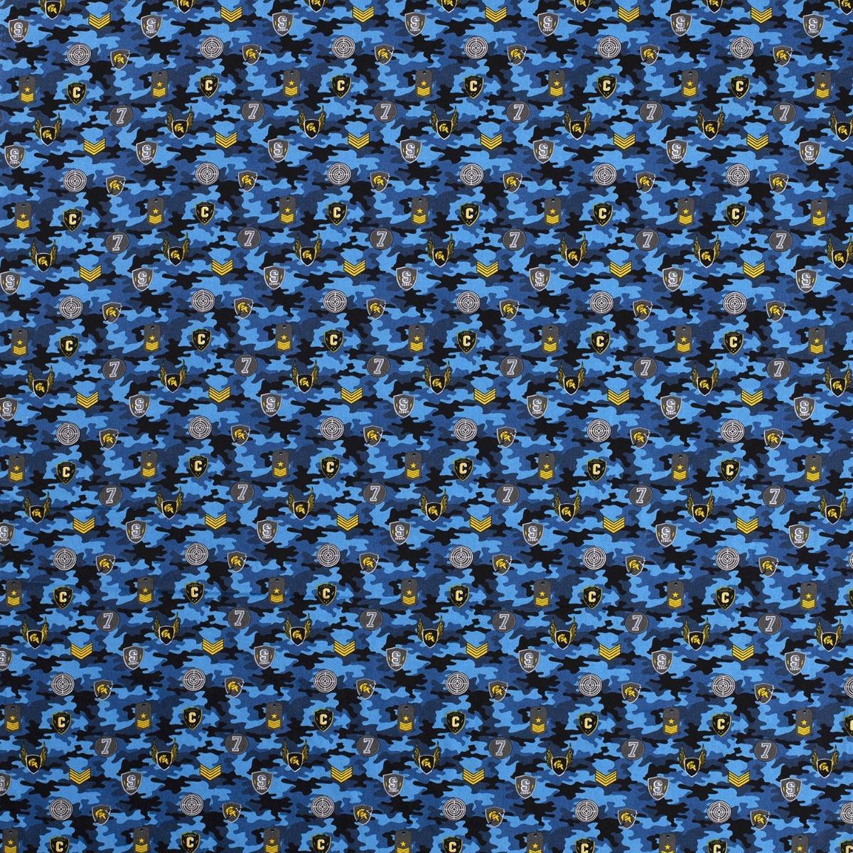 Baumwolle Piloten Camouflage Blau
