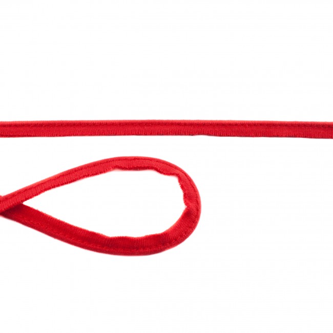 Jersey Paspelband elastisch Uni Rot
