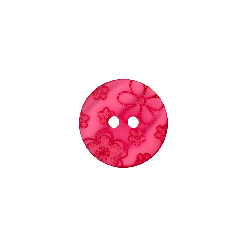 Union Knopf by Prym 2-Loch 12 mm Blümchen Pink