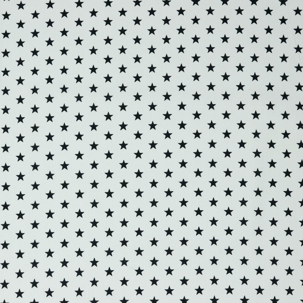 Baumwolle Standard Serie Sterne Mini Weiß-Schwarz