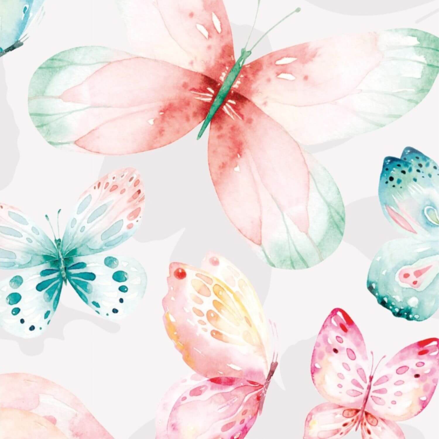 Jersey - Digitaldruck Schmetterlinge auf Rosa