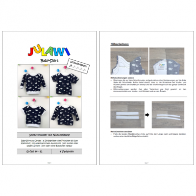 JULAWI Papierschnittmuster Baby-Shirt Gr. 44 - 92