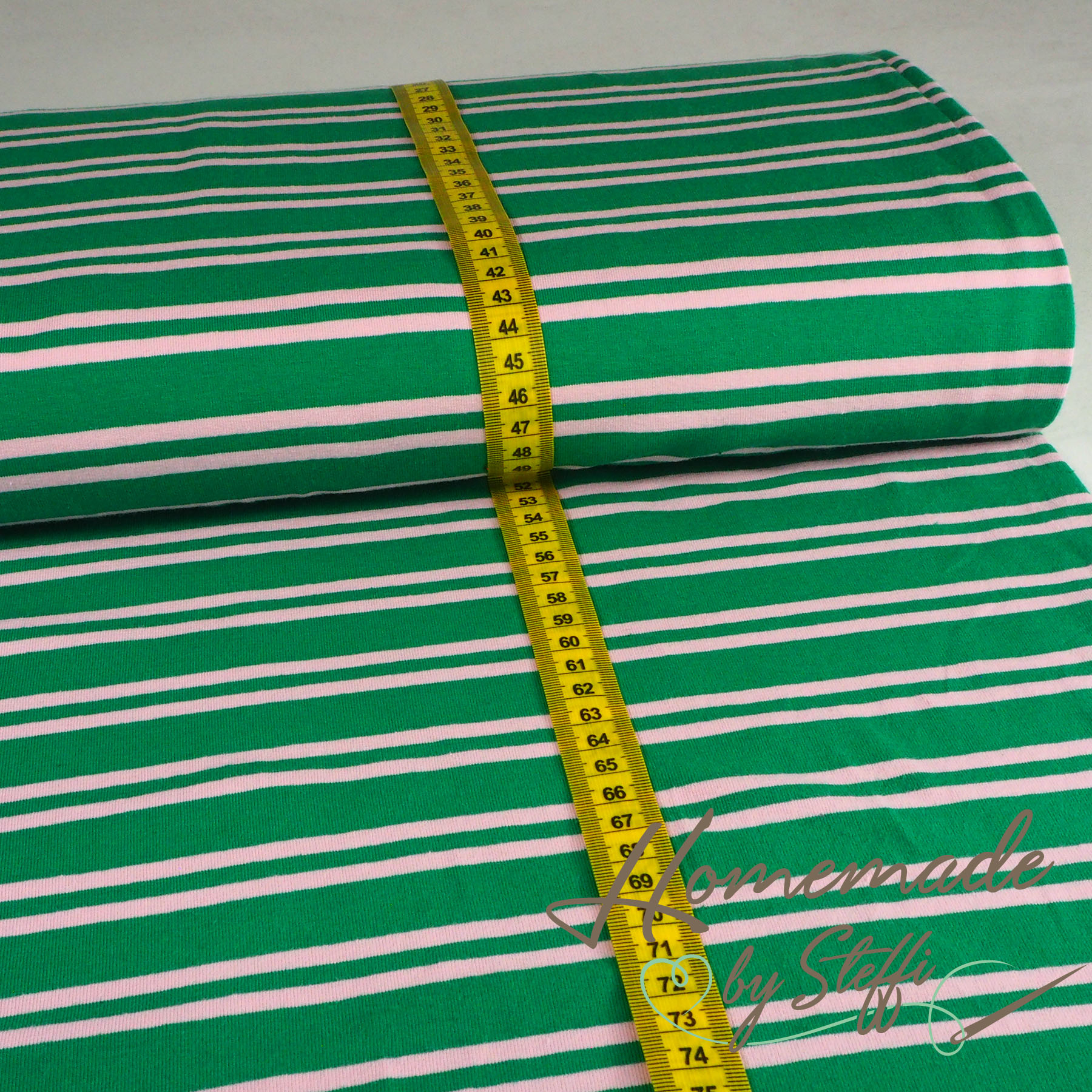 Jersey Two Stripes Grün RESTSTÜCK 2.4 Meter