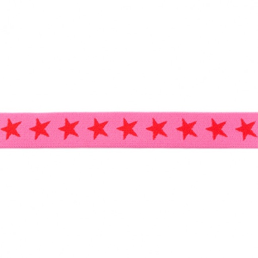 Gummiband Sterne Klein 2cm Pink/Rot