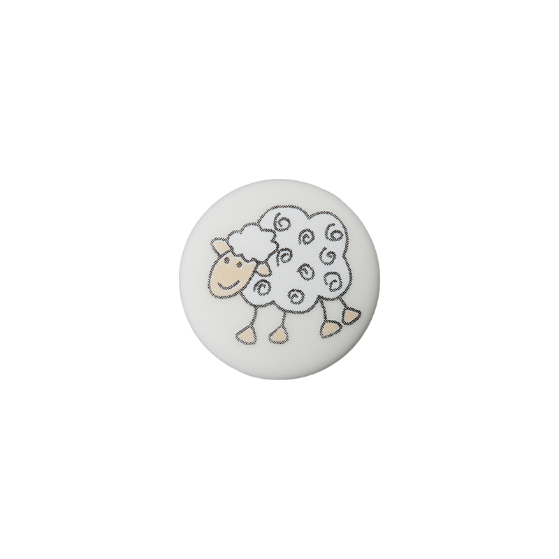 Union Knopf by Prym Kinderknopf rund mit Öse 15 mm Sheep Weiß
