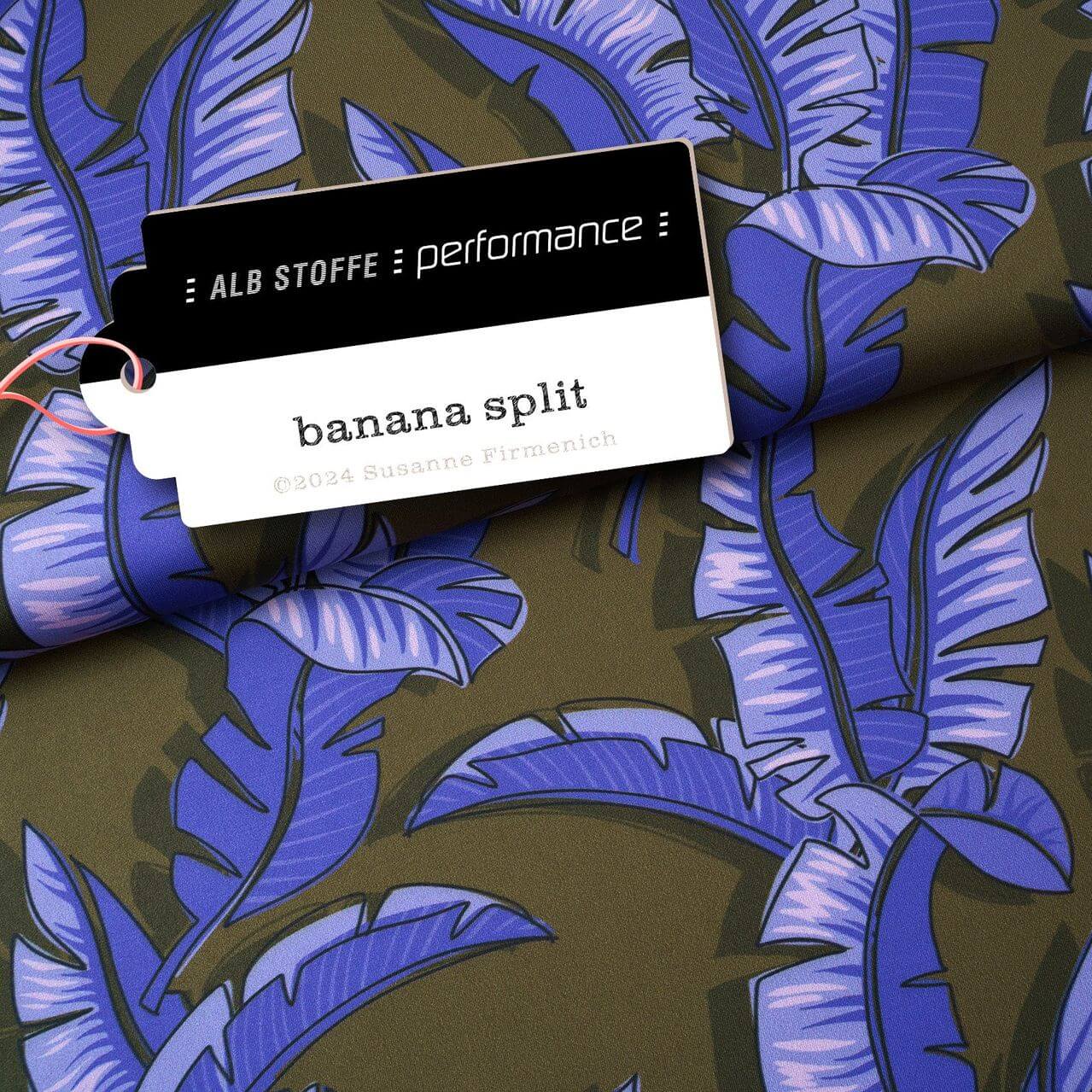Albstoffe Performance Kollektion Banana Split auf Oliv