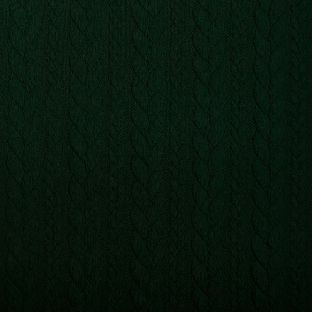 Strickstoff Cably Zopfmuster Waldgrün