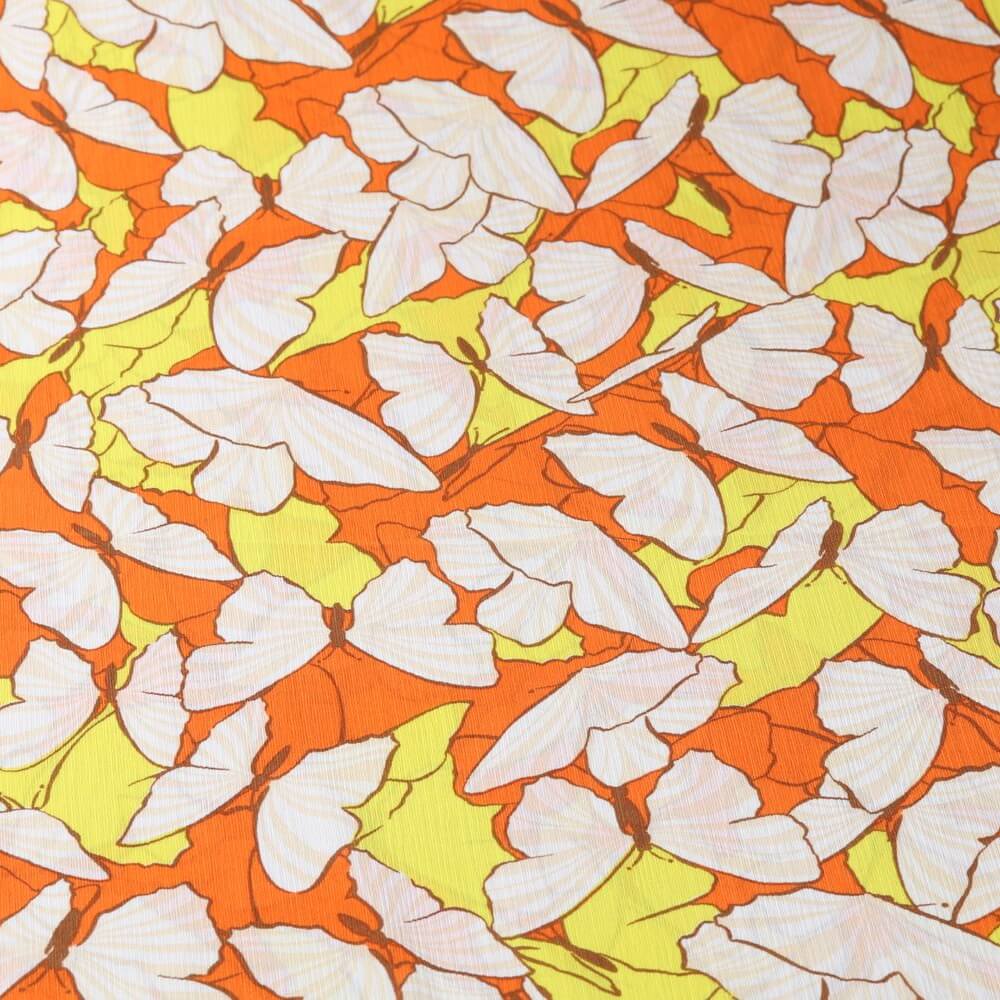 Yoryu Chiffon Schmetterlinge auf Orange