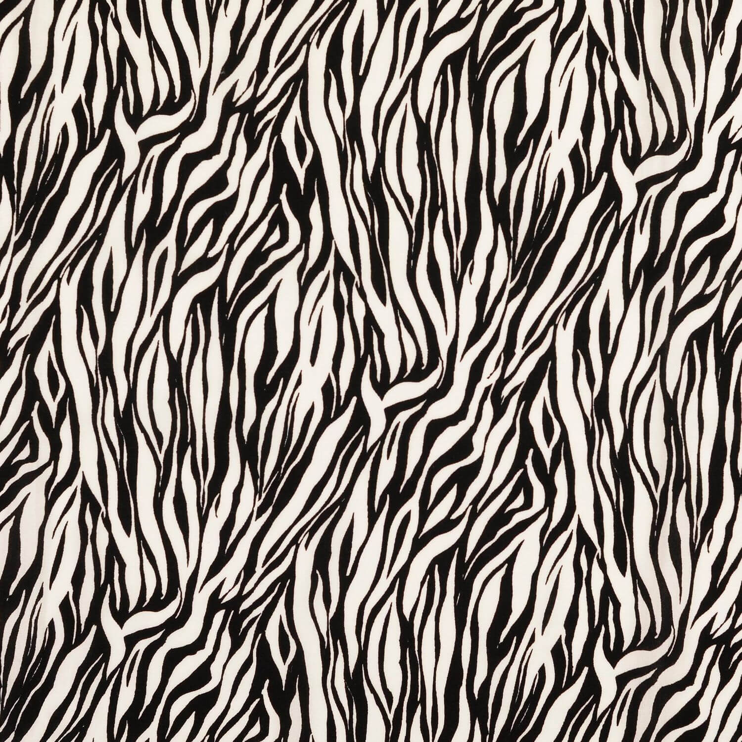 Viskose Popeline - Animalprint Zebra Schwarz auf Weiß