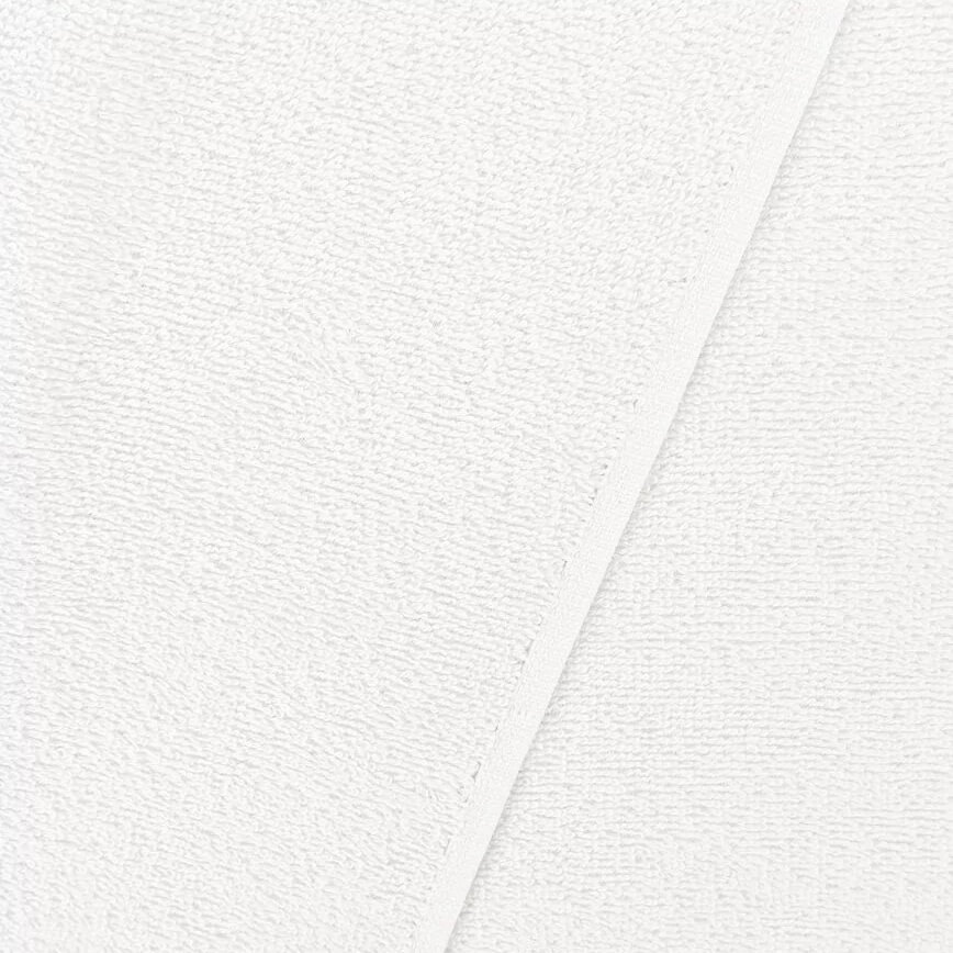 Baumwoll Frottee - Uni Weiß Eingefasst