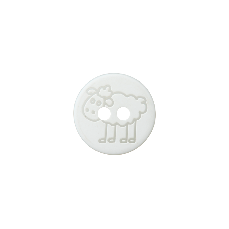 Union Knopf by Prym Kinderknopf 2-Loch 15 mm Schäfchen Weiß