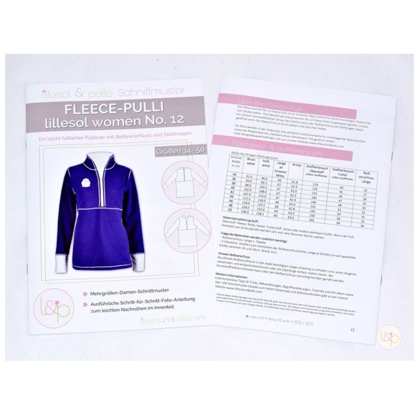 Lillesol & Pelle Papierschnittmuster Women Fleece-Pulli Gr. 34 - 50