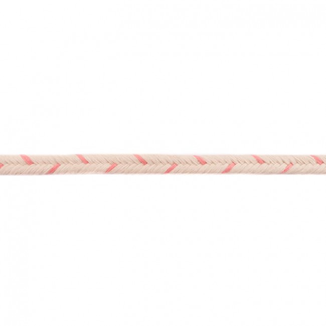 Baumwollkordel Flach 10 mm mit Rosa Streifen
