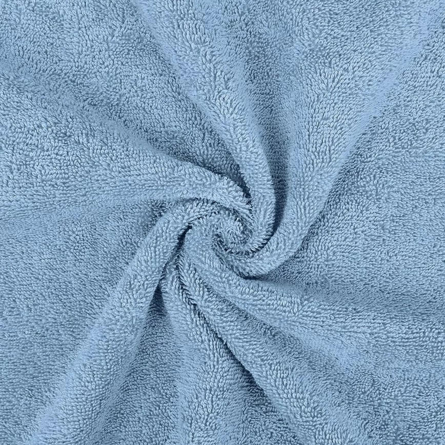 Baumwoll Frottee - Uni Blau Eingefasst