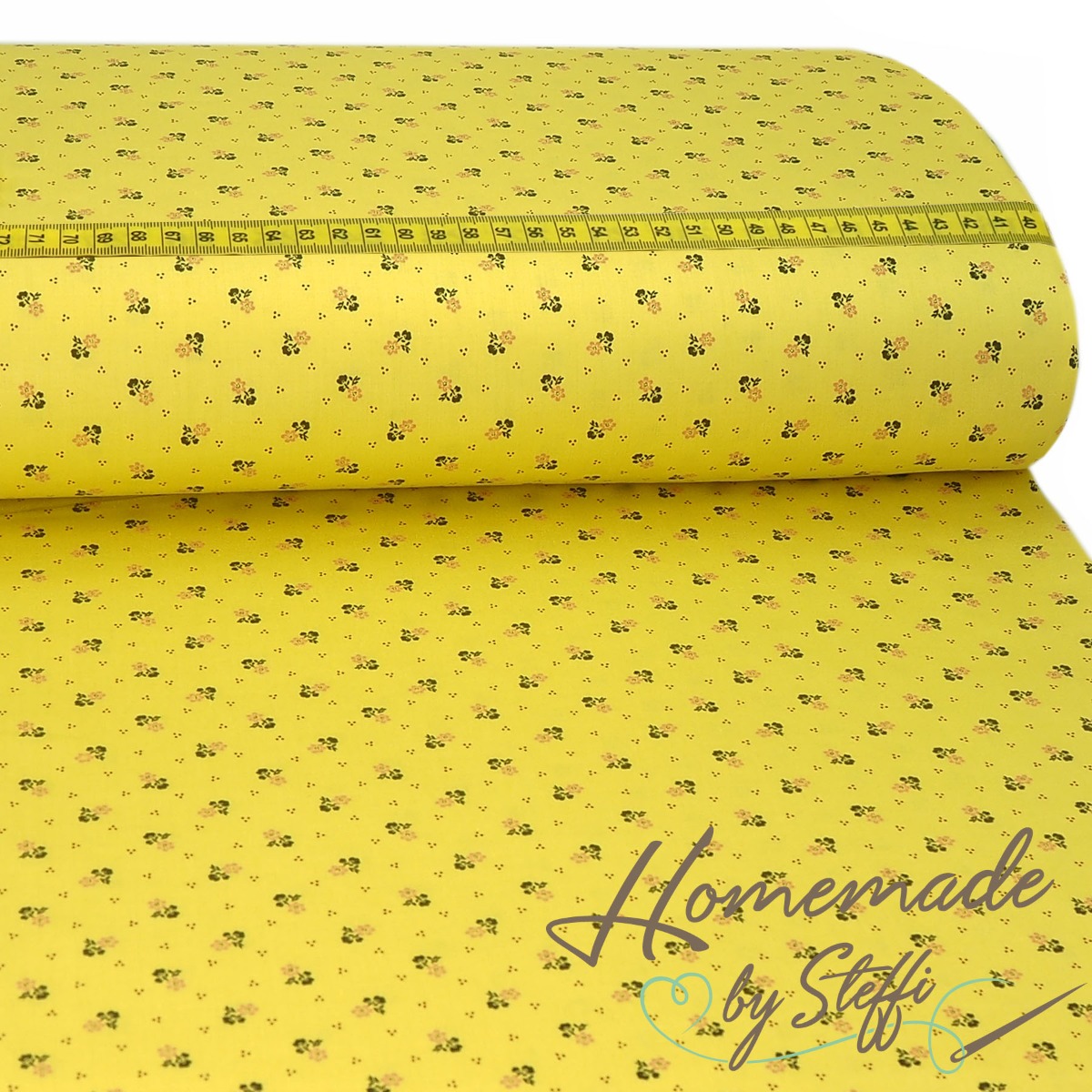 Trachtenstoff - Baumwollsatin Dirndl Design "Sina" Gelb