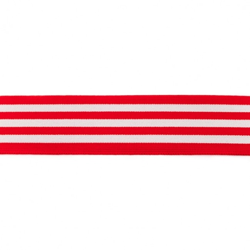 Gummiband Streifen 4 cm Rot/Weiß